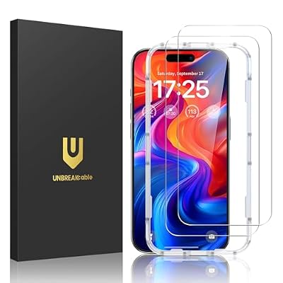 UNBREAKcable 2-Pack Screen Protector for iPhone 16 Plus, Military-Grade Shatterproof Tempered Glass [9H+ Hardness] [Easy Installation Frame] [99.99% HD Clear] for Apple iPhone 16 Plus