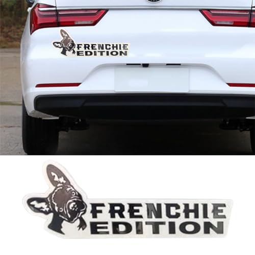 Image of Cute Dog Car Badge Laser Cutting Car Emblem,Funy 3D Acrylic Dogs Badge Rated Car Emblem Automotive Badge Decals and Stickers for Car, Truck, Rv, Boat Exterior Decoration (Frenchie)