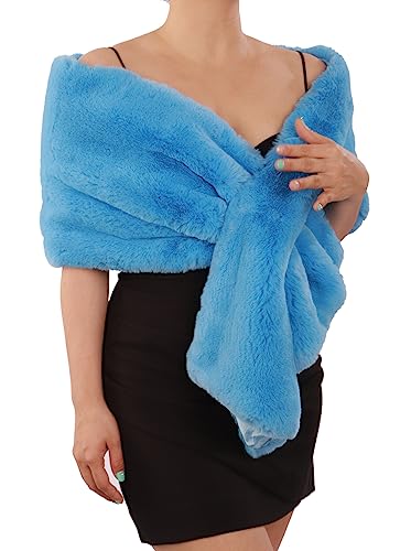 Octwine Cross Faux Fur Shawls Bridal Faux Fur Shawls Warm Fur Wraps Fur Scarf Cute Fur Shawls for Women2