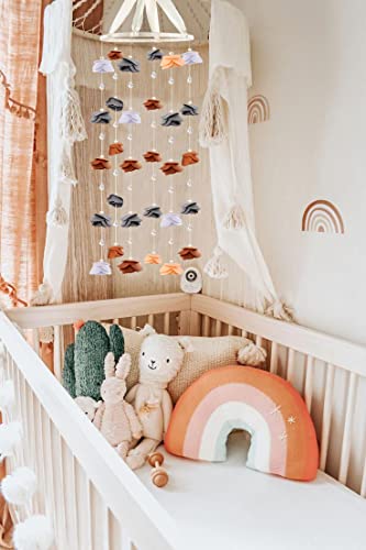 Baby Mobile For Crib, Felt Rose Flower Crystals Pearls Mobile Nursery Mobile For Boys Girls Boho Nursery Decor Soothe Toy Baby Shower Set For Infant Bedroom Hanging Decoration Toy #TOP7