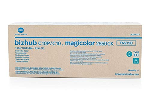 Toner cyan Konica Minolta Bizhub C 10 pour remplacer votre cartouche TN-212 C vide sans fuite