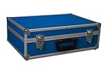 GORANDO® Transport-Koffer in blau mit Aluminiumrahmen für Werkzeuge, Kamera, Messgeräte | Schaumstoff-Auskleidung | 10kg belastbar | 440x300x130mm