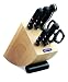 Produktbild Arcos Serie Universal - Geschenkbox Küchenmesser-Set 6 Stück (5 Messer + 1 schere) - Klinge Nitrum Edelstahl - HandGriff Polyoxymethilen (POM) - Kiefernholzblock, 25 x 5 x 5 cm, Schwarz