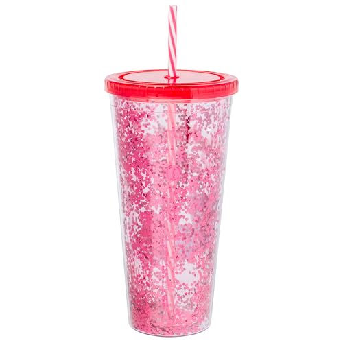 Image of Silver Buffalo Sanrio Hello Kitty and Friends, Plastic Cold Cup, 32oz | Confetti, Includes Lid and Straw, My Melody and Kuromi, 0.95 Liters