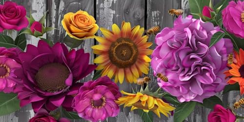 Kit broderie diamant 5D tournesol géant | Peinture cristal haut de gamme pour murale 60x120cm