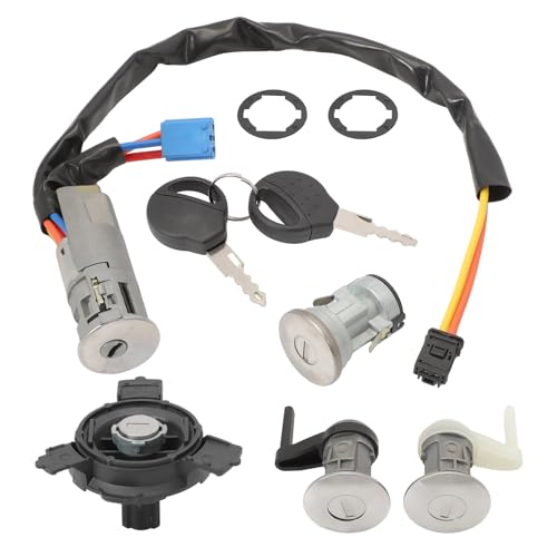 FanPaYY - Kit completo de 3 cerraduras + neiman + tapón de depósito + 2 llaves compatibles para Peugeot 206 (1998-)