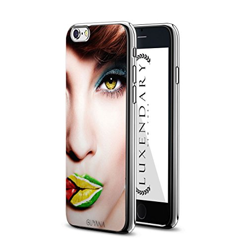 Luxendary LUX-I6CRM-GUYANA1 Girl with Guyana Flag Lips Design Chrome Series Case for iPhone 6/6S