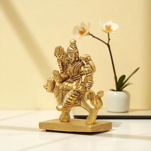 Image of SHANTI Brass Durga MATA Idol /Murti for Puja Room Height:- 2.5 Inch (DU2813)