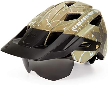 ZVRU Mountain Bike Helmet with Magnetic Goggles and a Detachable Visor, Mountain Bicycle Helmet for Men Women, Adult Cycling Helmet