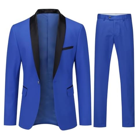 YOUTHUP Men's Slim Fit Suit with Blazer Cover