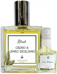 Perfume Cedro & Limão Siciliano 100ml Masculino - Blend de Óleo Essencial Natural + Perfume de presente