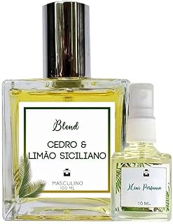 Perfume Cedro & Limão Siciliano 100ml Masculino - Blend de Óleo Essencial Natural + Perfume de presente