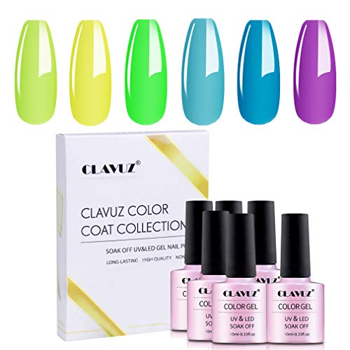 Gel Nail Polish,CLAVUZ 6PCS Glow In the Dark Gel Nail Lacquer Set Soak Off UV Led Manicure Luminous Nail DIY Art Decoration Kit 10ML Gel Nail Polish,CLAVUZ 6PCS Glow In the Dark Gel Nail Lacquer Set Soak Off UV Led Manicure Luminous Nail DIY Art Decoration Kit 10ML