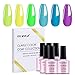 Gel Nail Polish,CLAVUZ 6PCS Glow In the Dark Gel Nail Lacquer Set Soak Off UV Led Manicure Luminous Nail DIY Art Decoration Kit 10ML