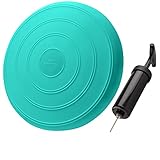 EVEREST FITNESS Luftkissen, aufblasbar, 33 cm Durchmesser, mit Luftpumpe, Balancekissen, Trainingskissen, Sitz und Rückenlehne