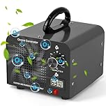 Ozone Generator, 60000 mg/h High Capacity Ozone Machine, Air Purifier with Temperature Humidity Display and 120 Min Timer for 320㎡ Room, for Home, Car, Office, Garage, Smoke and Pet Odours