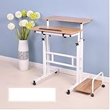 ✔ CONCEPTION AJUSTABLE ET MOBILE: Les roues situées en bas permettent une mobilité facile, ce qui facilite le déplacement du bureau à différents endroits de votre maison ou bureau.Les différents réglages de la hauteur du double bureau peuvent répondre à vos besoins pour placer différents articles.