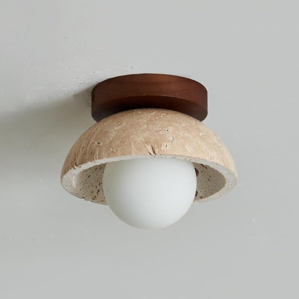 Nowoczesna, Minimalistyczna Lampy Sufitowa Do Montażu Podtynkowego, Lampy Sufitowa Z Kloszem Z Kamienia Naturalnego Do Łazienki, Korytarza Kuchennego, Przedpokoju