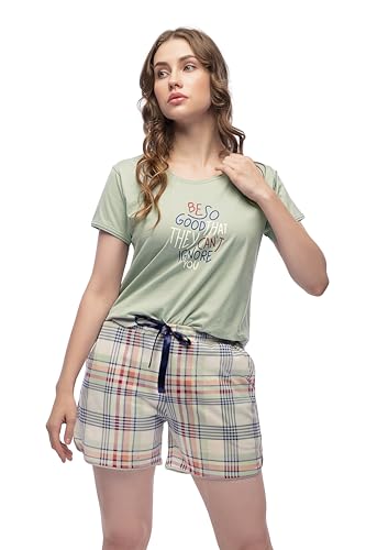 Image of LOTIK Women's Cotton ChaxX Print Top & Shorts Nightsuit Set