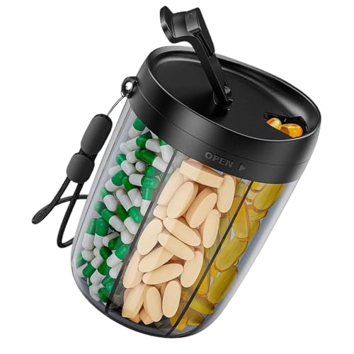 YNPQTDS 週間薬ケース - 外出用7日間薬ボックス - 携帯用デイリーピルオーガナイザー 6つの仕切り付きで旅行 自宅 病院 仕事 休暇 学校に最適