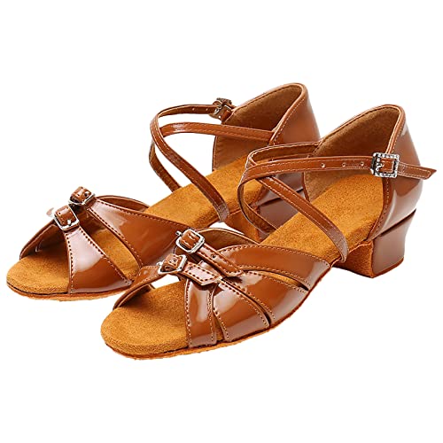 Chaussures de danse avec talon bloc et bride croisée stable