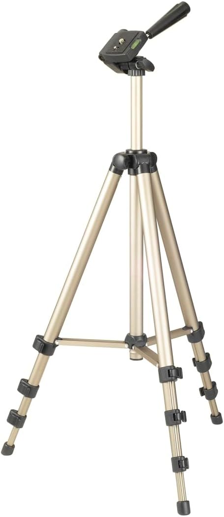 Hama Camera Tripod Star 700 EF | Lightweight with 3-Way Head | Photo Tripod with 42.5-125cm Height | Tripod Including Carrying Case | Camera Tripod Suitable for SLR and System Cameras | Champagne