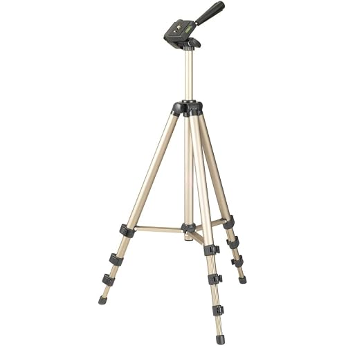 Hama Star 700 EF | Lightweight Camera Tripod with 3-Way Head | Photo Tripod, 42.5-125cm Height | Includes Carrying Case | Suitable for SLR & System Cameras | Champagne