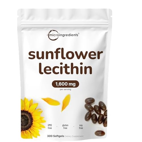 Sunflower Lecithin 1600mg Softgels - Soy Free & Non-GMO