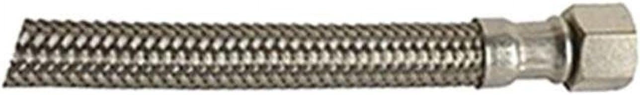 Danco 59827 3/8 in. Soft Comp. x 1/2 in. Soft Cone FIP. x 12 in. Length Faucet Connector, Stainless Steel