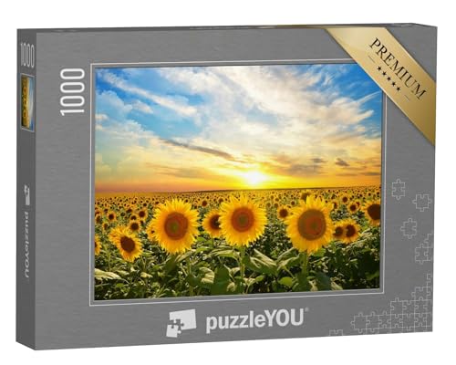 1000 Teile Puzzle Sonnenblume Sonnenaufgang - 26x38cm Erwachsenen Puzzle - Antistress Geschenk
