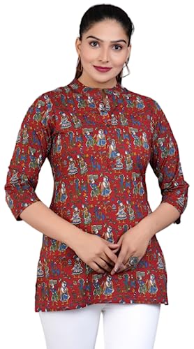 Image of Jikonet Women's Printed Rayon Straight Short Kurti