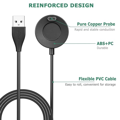 Watch Charger Cable Dock for Garmin Fenix 8 7 7S 6 6S 5 5S, Forerunner 55 165 265 570 955 Charge Stand, Charging Cord Adapter Cradle Holder with 1M USB Cable for Garmin Smartwatch Case Size under 47mm - Image 6