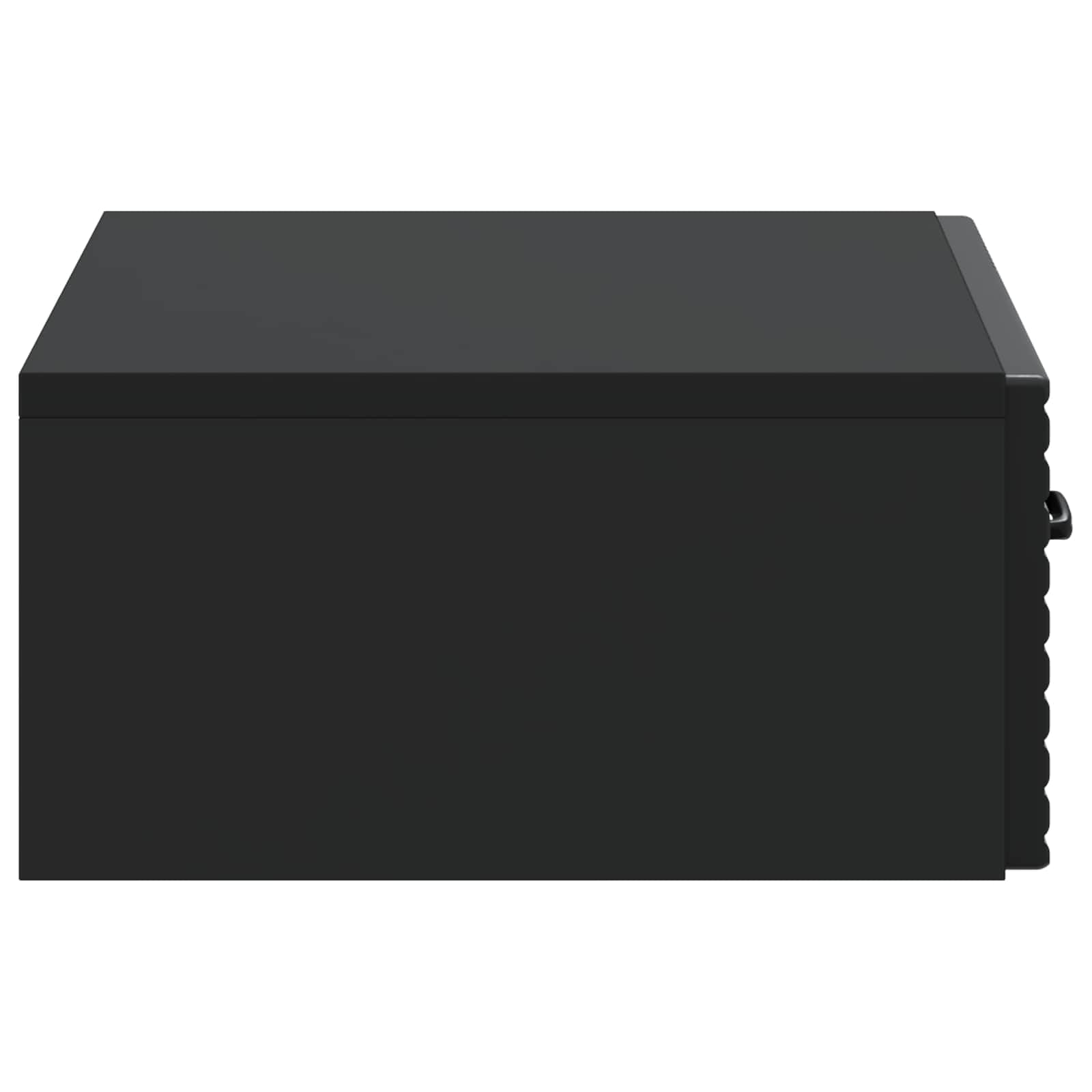 Tavolino da parete in legno nero, 59 x 34,5 x 17 cm, con cassetto, per soggiorno, corridoio, ufficio, versatile come ripiano e organizer