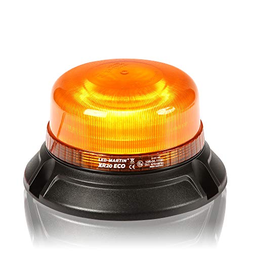 LED-MARTIN Lámpara giratoria XR20 Eco, 3 puntos, 12 V/24 V, color naranja, amarillo, ECE-R65, diseño compacto Cover