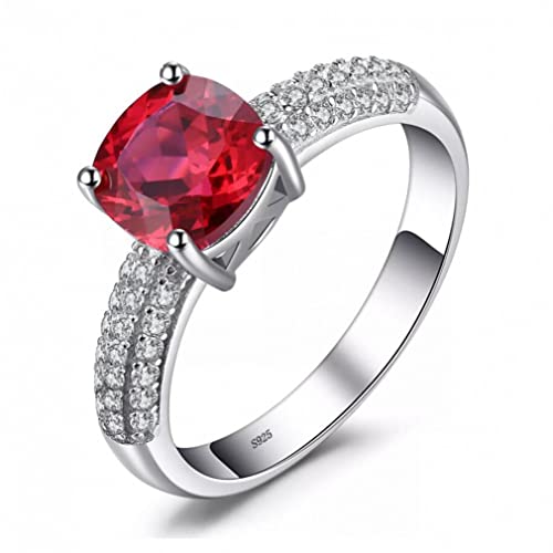 Bague mariage rubis créé 2.2CT, le cadeau de mariage idéal en argent 925