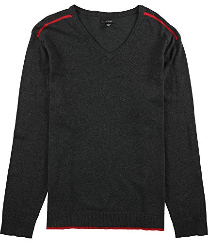 Alfani Mens V Neck Knit Sweater, Grey, XXX-Large