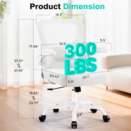 Image of AreShark Office Chair - Ergonomic Breathable Mesh Desk Chair with Adjustable Lumbar Support and Flip-up Armrests - Executive High Back Rolling Swivel Comfortable Computer Gaming Chair for Home Office
