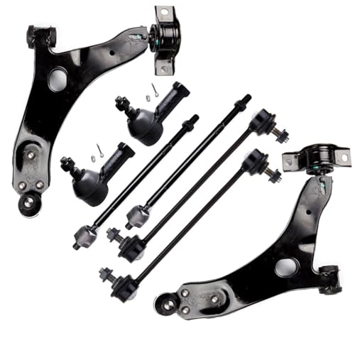 AMCCM 8pcs Suspension Kit Fit for Focus 2006-2011 Control Arm and Ball Joint Assembly x 2 Stabilizer Bar Link x 2 Tie Rod End x 4