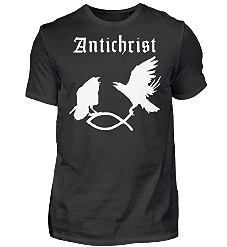 T-shirt homme Antichrist noir XXXL metal gothique raben greifen christenfisch