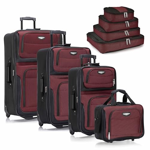 Travel Select Amsterdam 8-Piece Softside Expandable Luggage Set, Lightweight 2-Wheel
