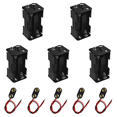 WMYCONGCONG 単3電池ボックス(AA形)用 × 4本用 両面電池ホルダー 1.5V x 4スロット バッテリースナップとリ...