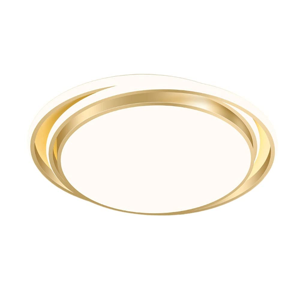 EraTenager Round Ceiling Light Ultra-Thin LED Ceiling Lamp 3 Color Temperatures in One Embedded Installation Side Emitting Design Ceiling Lighting Light Luxury Home Room Lamps Romantic Golden Study