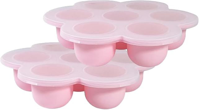 Silicone Egg Bites Molds Air Fryer Mold, Pink Instant Pot Egg Bite Molders Pastel Muffin Cupcake Pan Mold for Cooker Accessories