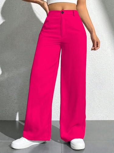 Image of Toochki Trousers for Woman Pants Women's Formal Office Korean | Beige Black Track Pant | Straight | Cotton Spandex Stretchable Trouser | High-Waisted Bottom Wear