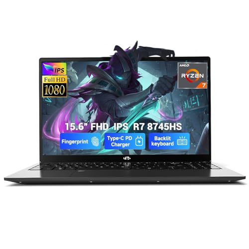 Image of NIMO 15.6 inch IPS FHD Light-Gaming-Laptop, AMD Ryzen 7 8745HS 16GB DDR5 RAM 1TB SSD (8C /16T, up to 4.9 GHz Beat R9 7940HS) Radeon 780M GPU 100W Type-C Backlit Keyboard Fingerprint, for Students & Gamers
