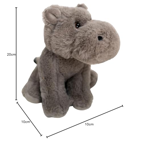 Heitmann Deco Plüschtier Nilpferd - grau - 20cm - Nachhaltig - aus 100% Recyclingmaterial