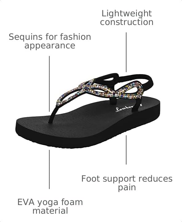 Image of Lowkeyray Women's Summer Sandals womens Flat Sandals Whith Sequins