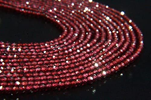 Perles grenat d'Orissa naturel 2,3mm en fil de 33cm facettées rondelles