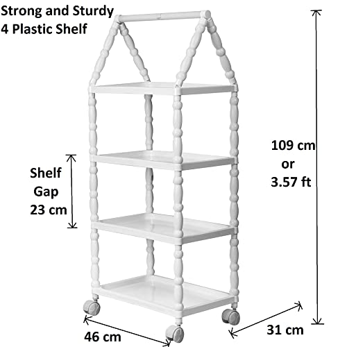 Image of Little One's | 4 Plastic Shelves Baby Wardrobe /Toy Organizer | Jungle Blue | Tb4 /Ab, 109 Cm, 31 Cm, 46 Cm
