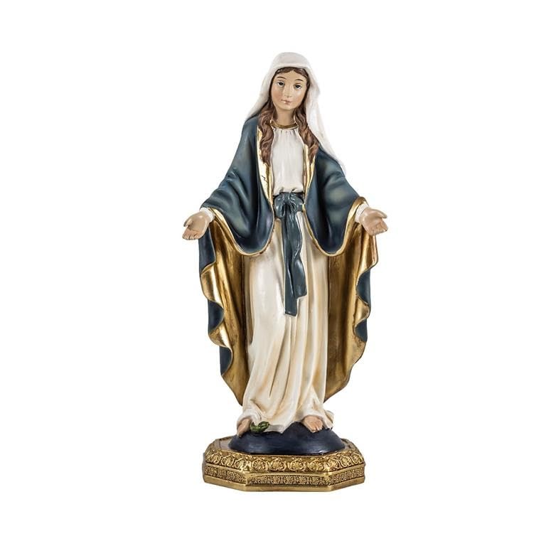 Statue Vierge Miraculeuse pour coin prière chrétien, icône de protection DRW en résine